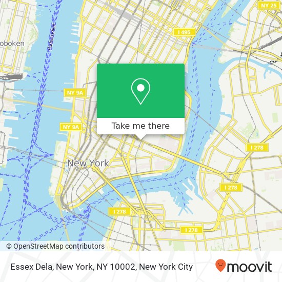 Mapa de Essex Dela, New York, NY 10002