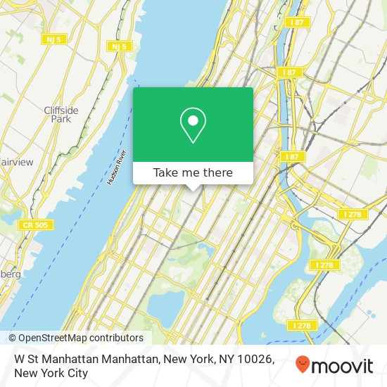 Mapa de W St Manhattan Manhattan, New York, NY 10026