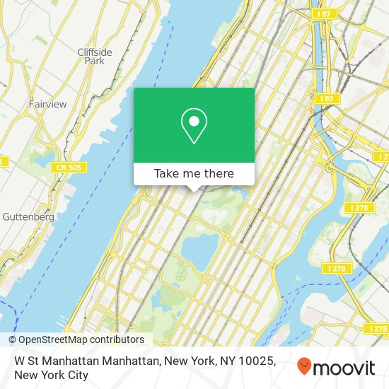 W St Manhattan Manhattan, New York, NY 10025 map