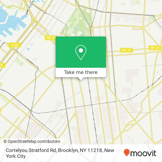 Mapa de Cortelyou Stratford Rd, Brooklyn, NY 11218