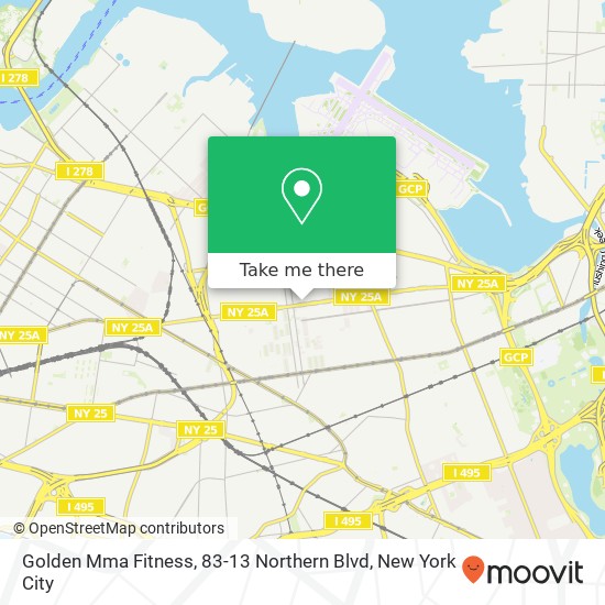 Golden Mma Fitness, 83-13 Northern Blvd map
