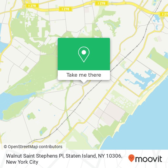 Mapa de Walnut Saint Stephens Pl, Staten Island, NY 10306