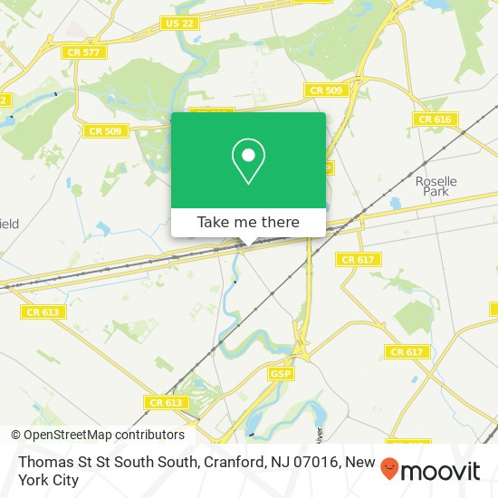 Thomas St St South South, Cranford, NJ 07016 map