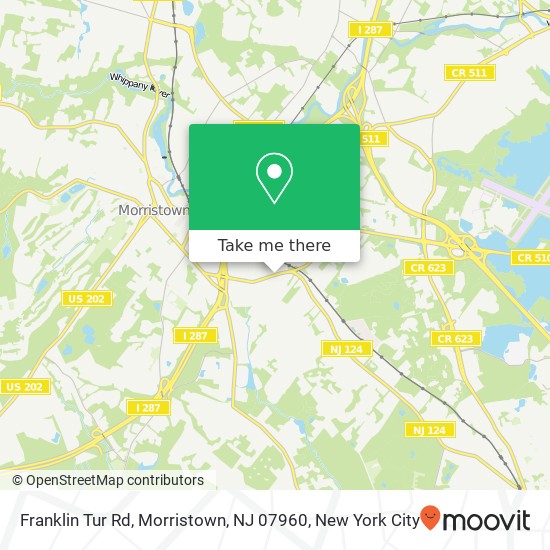 Mapa de Franklin Tur Rd, Morristown, NJ 07960