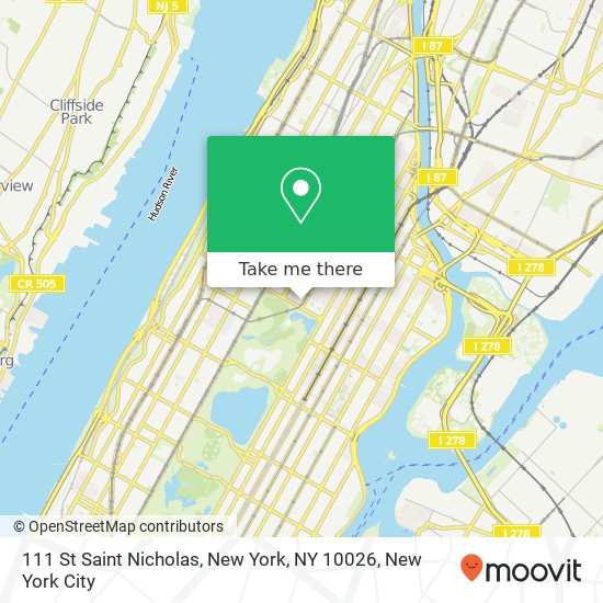 111 St Saint Nicholas, New York, NY 10026 map