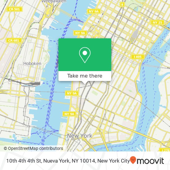10th 4th 4th St, Nueva York, NY 10014 map