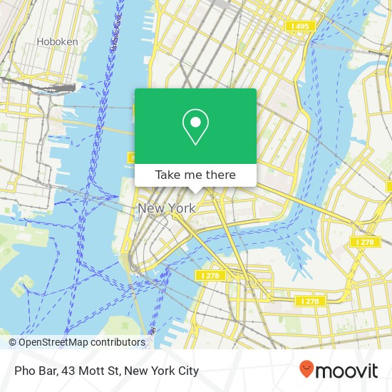 Pho Bar, 43 Mott St map