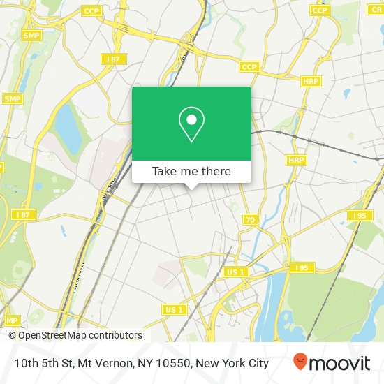 Mapa de 10th 5th St, Mt Vernon, NY 10550