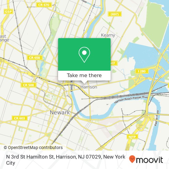 N 3rd St Hamilton St, Harrison, NJ 07029 map