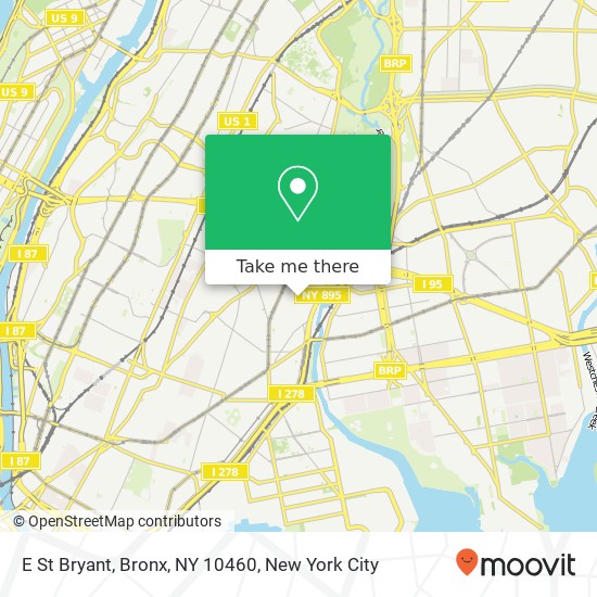 Mapa de E St Bryant, Bronx, NY 10460