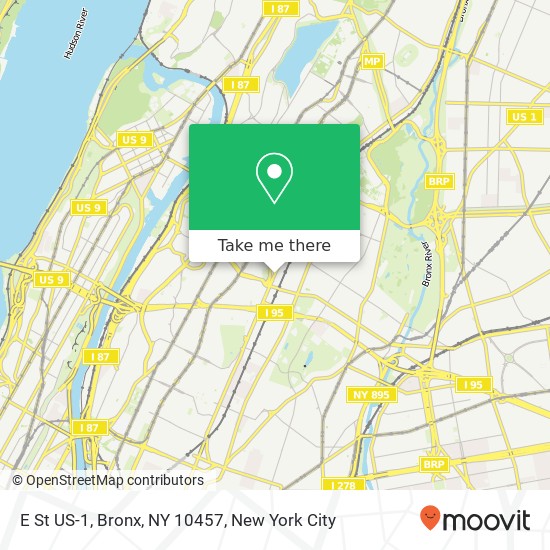 E St US-1, Bronx, NY 10457 map
