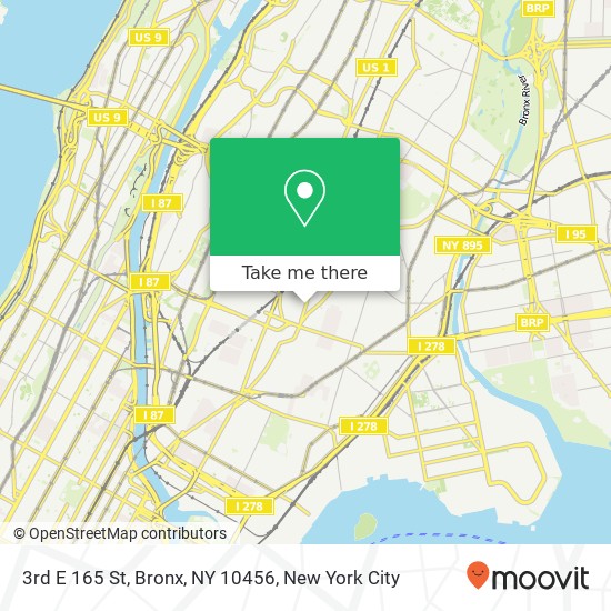 Mapa de 3rd E 165 St, Bronx, NY 10456