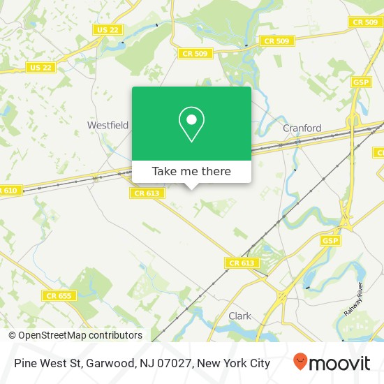 Mapa de Pine West St, Garwood, NJ 07027