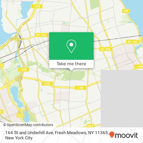 Mapa de 164 St and Underhill Ave, Fresh Meadows, NY 11365