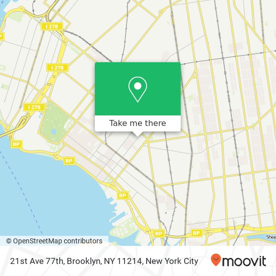 Mapa de 21st Ave 77th, Brooklyn, NY 11214