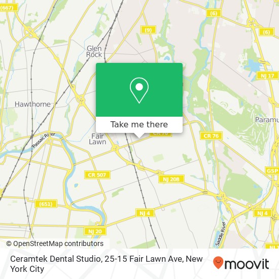 Mapa de Ceramtek Dental Studio, 25-15 Fair Lawn Ave