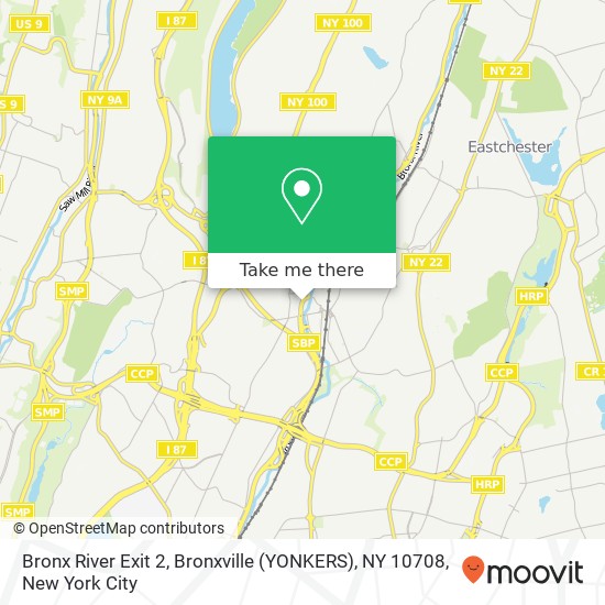 Bronx River Exit 2, Bronxville (YONKERS), NY 10708 map