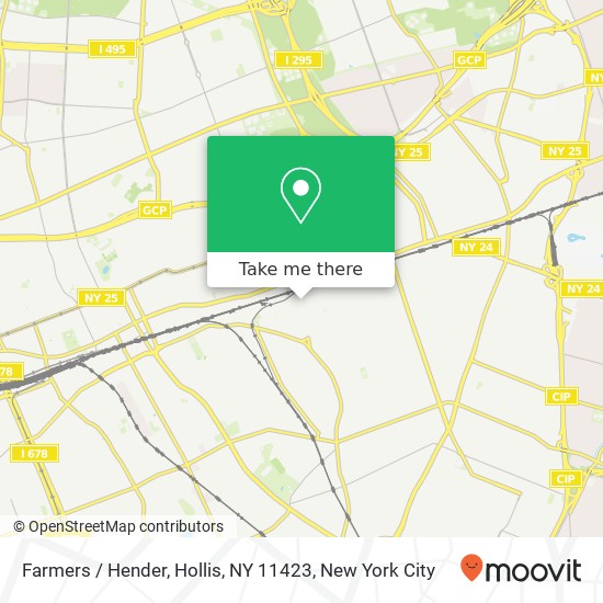 Mapa de Farmers / Hender, Hollis, NY 11423