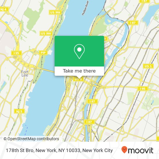 Mapa de 178th St Bro, New York, NY 10033