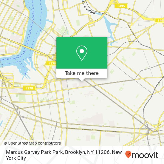 Mapa de Marcus Garvey Park Park, Brooklyn, NY 11206