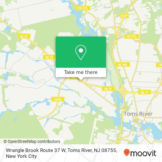 Mapa de Wrangle Brook Route 37 W, Toms River, NJ 08755