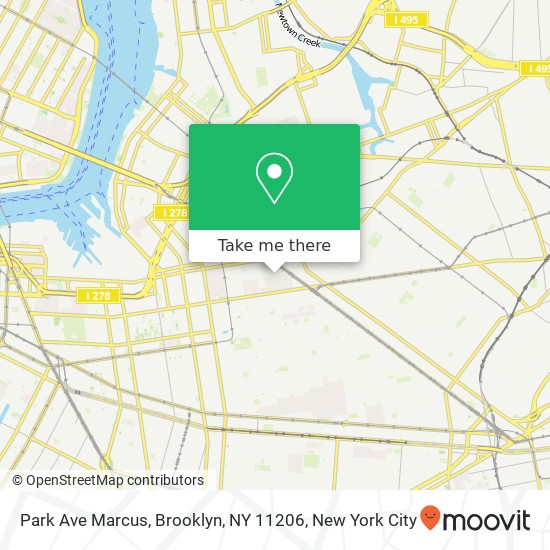 Mapa de Park Ave Marcus, Brooklyn, NY 11206