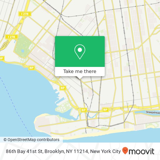 Mapa de 86th Bay 41st St, Brooklyn, NY 11214