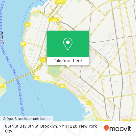 Mapa de 86th St Bay 8th St, Brooklyn, NY 11228