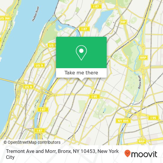 Mapa de Tremont Ave and Morr, Bronx, NY 10453