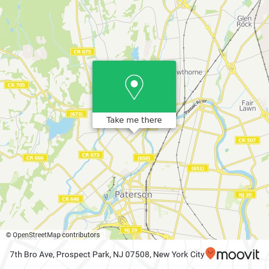 Mapa de 7th Bro Ave, Prospect Park, NJ 07508