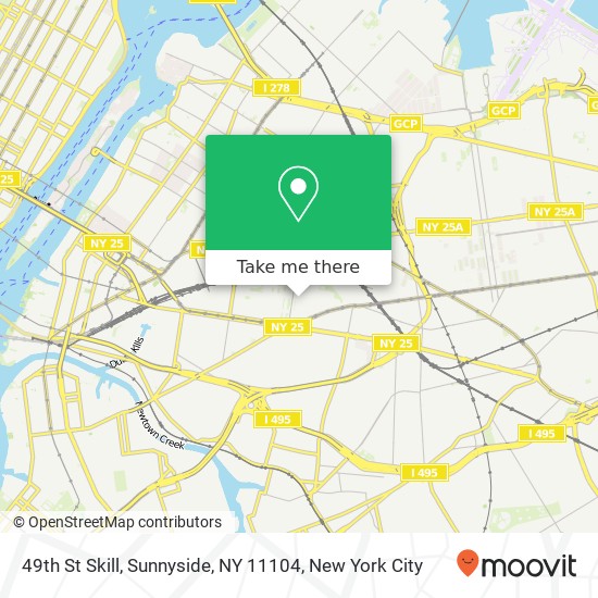 Mapa de 49th St Skill, Sunnyside, NY 11104