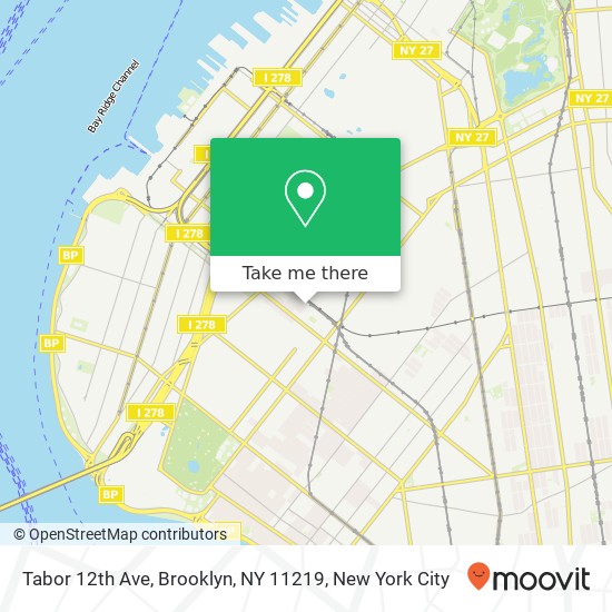 Mapa de Tabor 12th Ave, Brooklyn, NY 11219