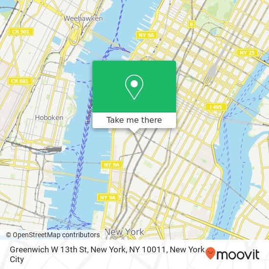 Mapa de Greenwich W 13th St, New York, NY 10011