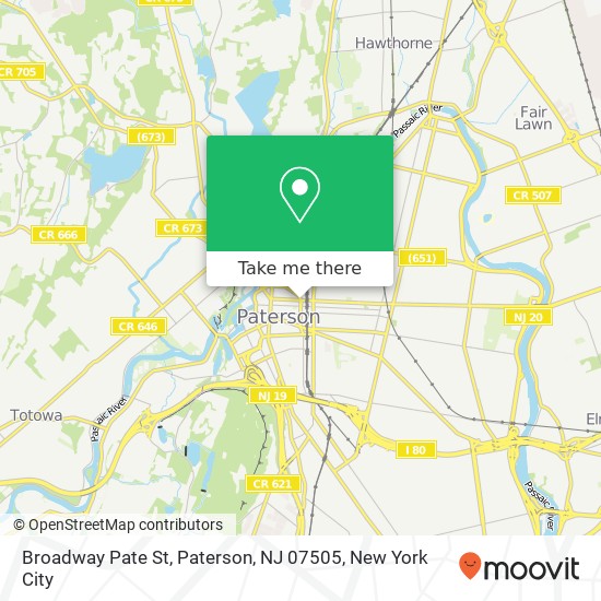 Mapa de Broadway Pate St, Paterson, NJ 07505
