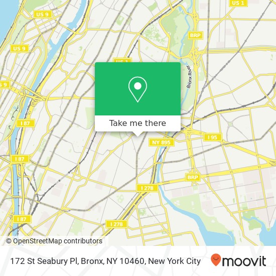 Mapa de 172 St Seabury Pl, Bronx, NY 10460