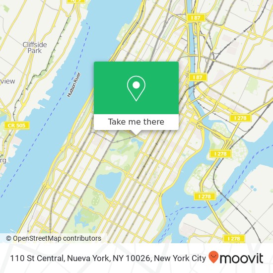 Mapa de 110 St Central, Nueva York, NY 10026