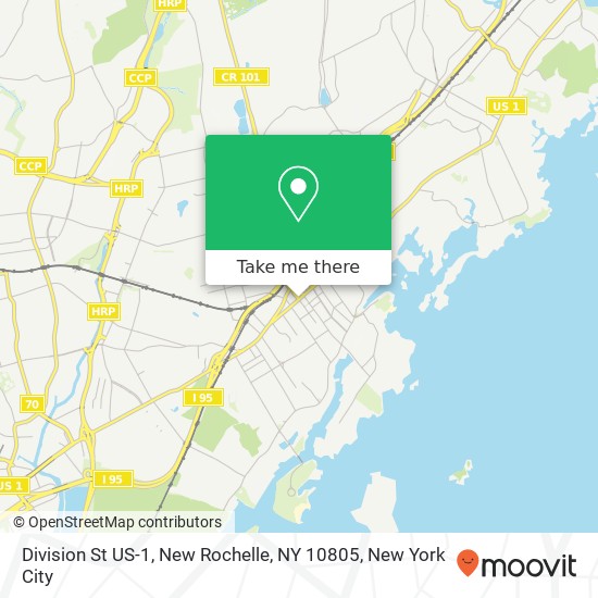 Mapa de Division St US-1, New Rochelle, NY 10805