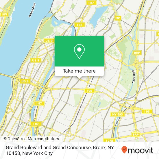 Mapa de Grand Boulevard and Grand Concourse, Bronx, NY 10453