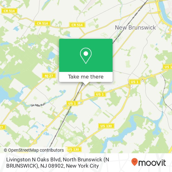 Mapa de Livingston N Oaks Blvd, North Brunswick (N BRUNSWICK), NJ 08902