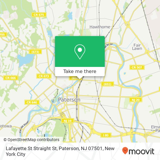 Mapa de Lafayette St Straight St, Paterson, NJ 07501