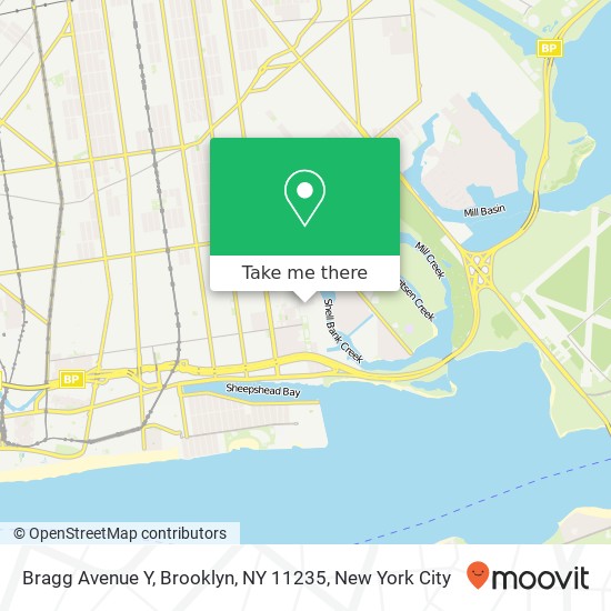 Mapa de Bragg Avenue Y, Brooklyn, NY 11235