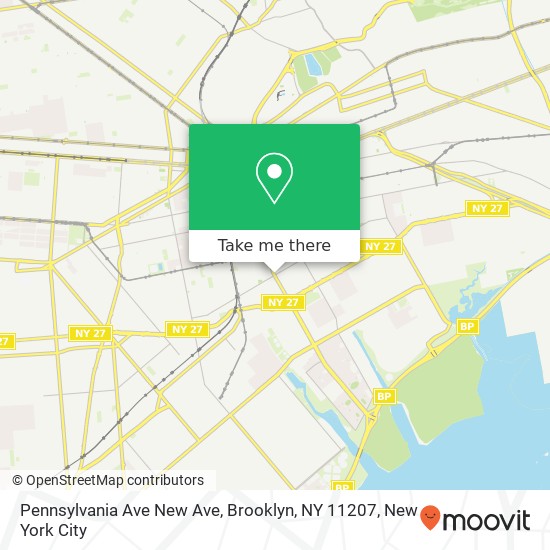 Mapa de Pennsylvania Ave New Ave, Brooklyn, NY 11207