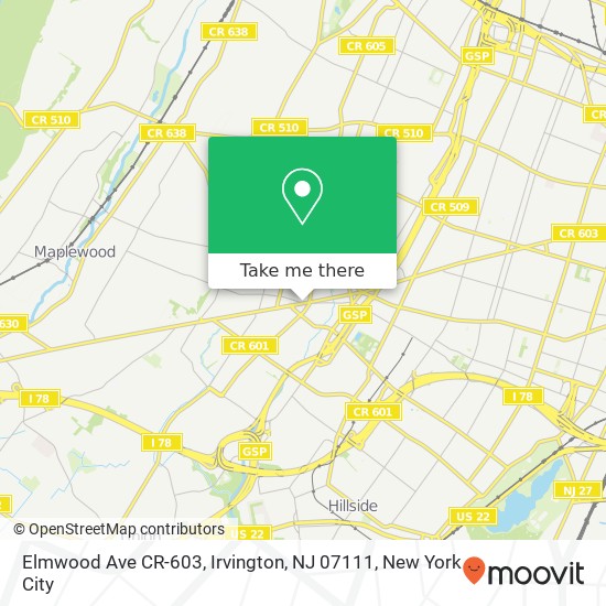 Elmwood Ave CR-603, Irvington, NJ 07111 map
