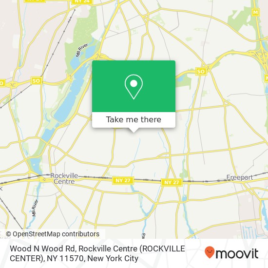 Mapa de Wood N Wood Rd, Rockville Centre (ROCKVILLE CENTER), NY 11570