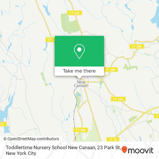 Mapa de Toddlertime Nursery School New Canaan, 23 Park St