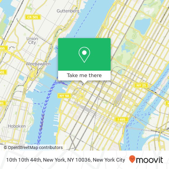 Mapa de 10th 10th 44th, New York, NY 10036