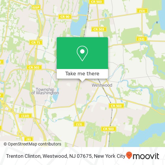 Mapa de Trenton Clinton, Westwood, NJ 07675