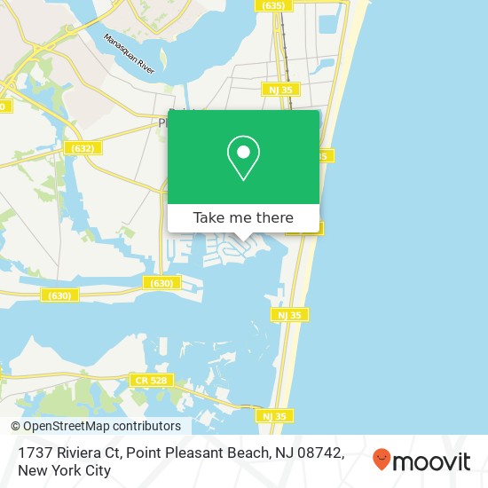 Mapa de 1737 Riviera Ct, Point Pleasant Beach, NJ 08742