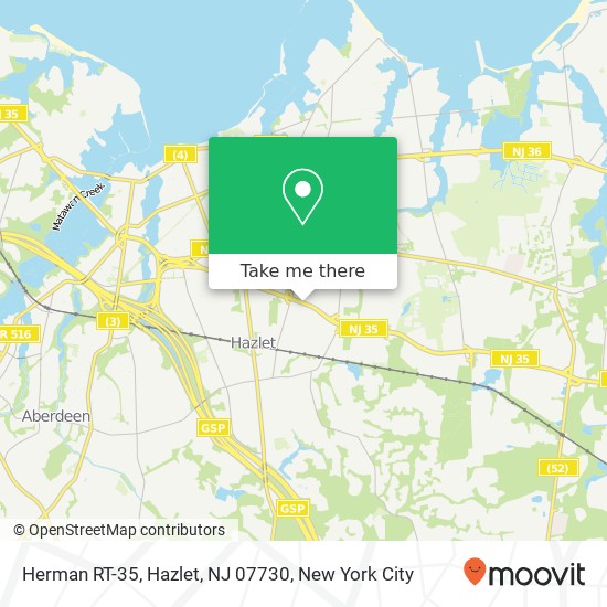 Mapa de Herman RT-35, Hazlet, NJ 07730