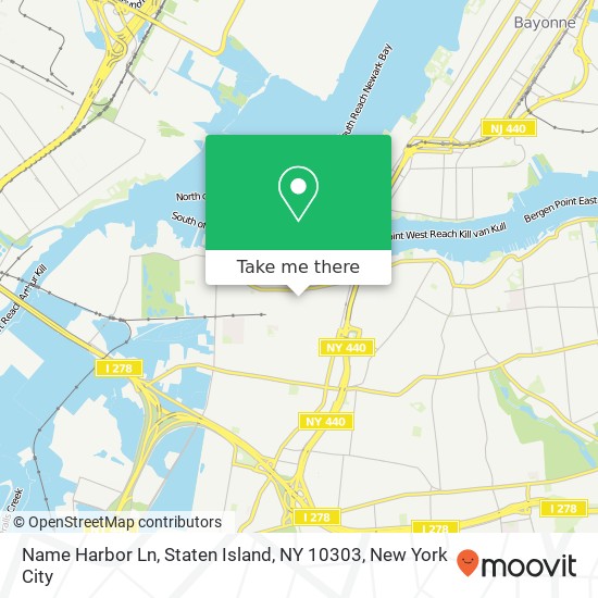 Mapa de Name Harbor Ln, Staten Island, NY 10303